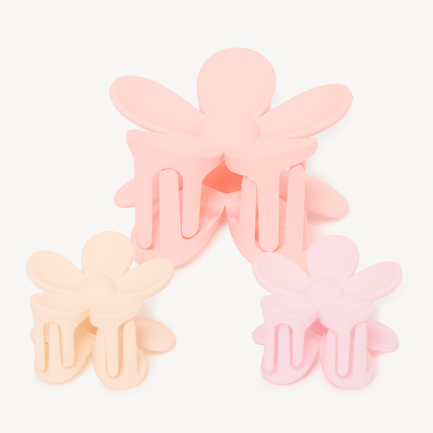 Lot de 3 pinces à cheveux fleur pour fille 