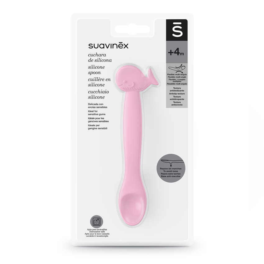 Cuillère enfant - Baleine rose 