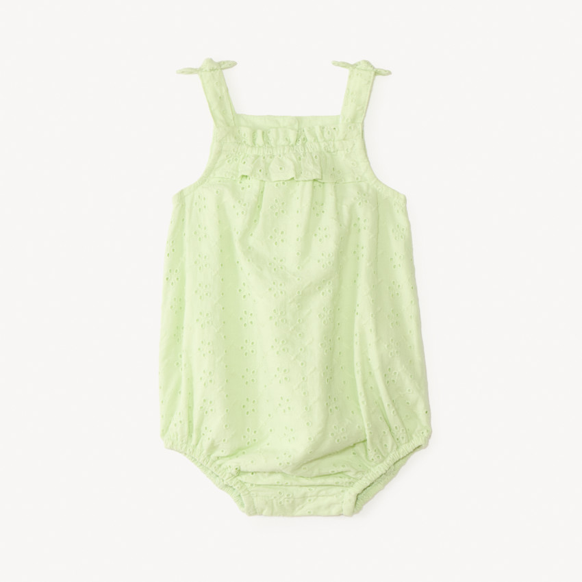 Combinaison courte en broderie anglaise fantaisie pour bébé fille