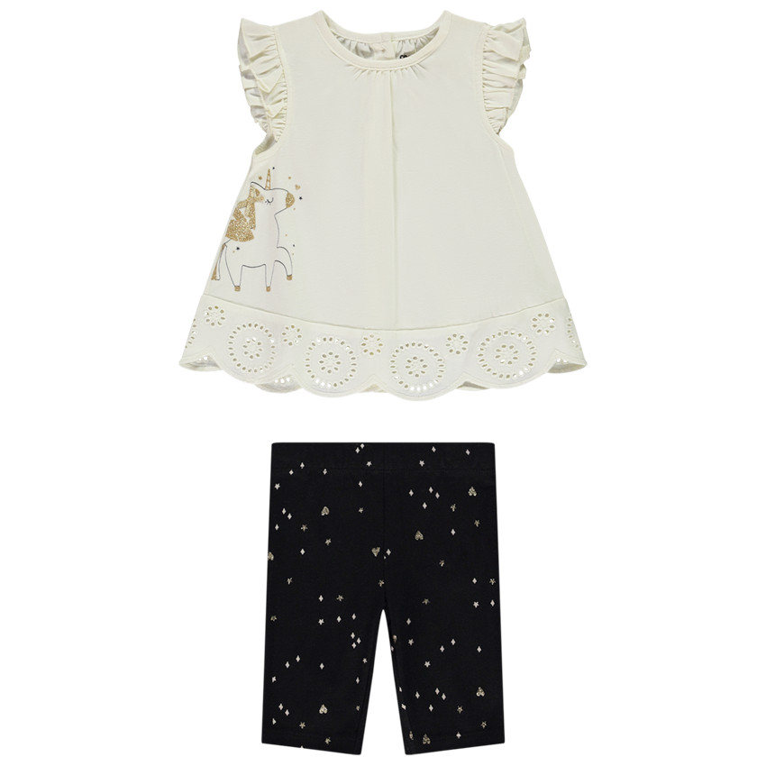 Ensemble 2 pieces licorne avec details pailletes pour bebe fille Orchestra