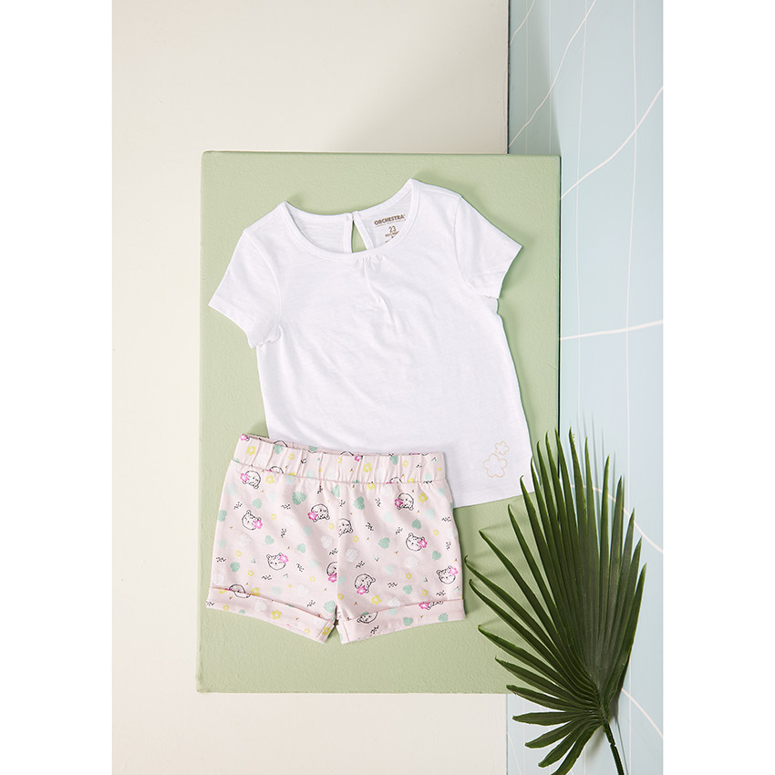 Lot de 3 t-shirts unis en jersey slub pour bébé fille 