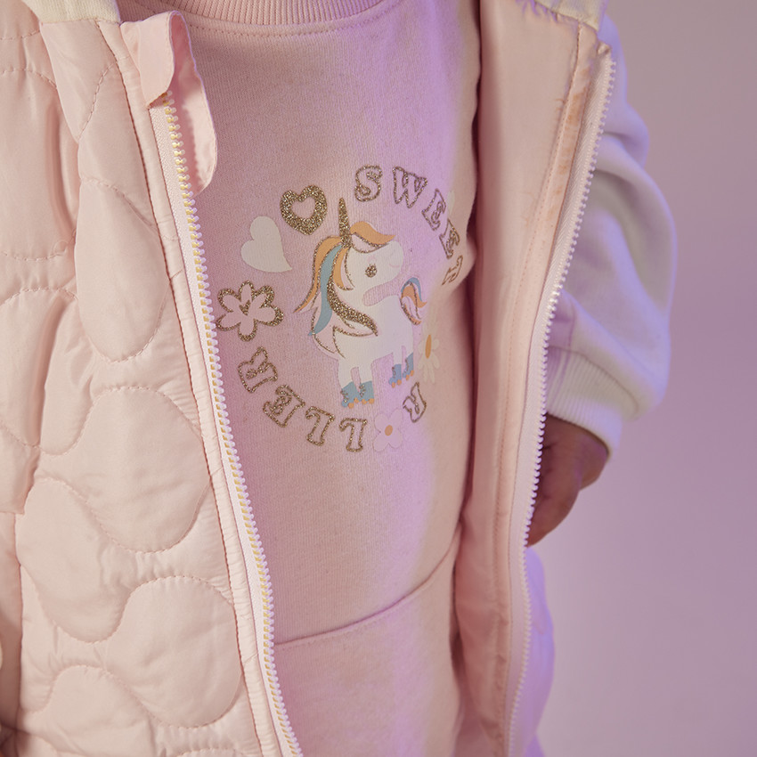 Robe sweat en molleton print licorne pailletée pour bébé fille 