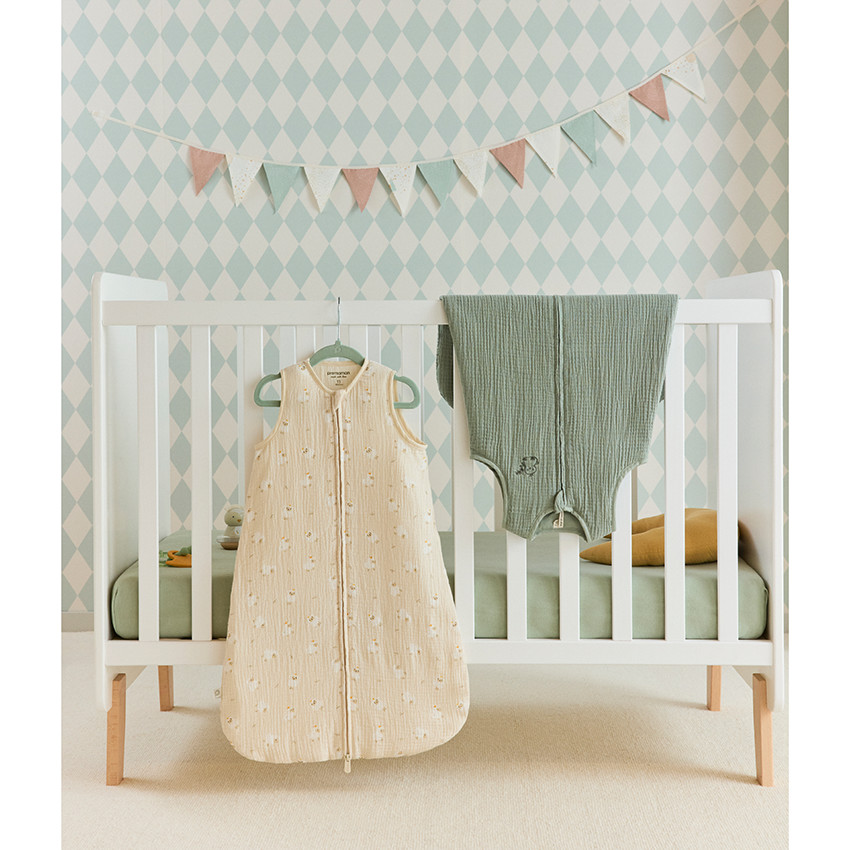 Gigoteuse TOG 0.5 en gaze imprimée moutons 18-36M La Vie à la Ferme beige 