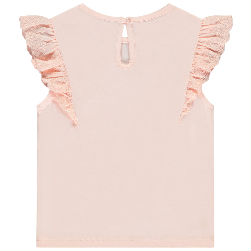 T-shirt manches courtes brodées à print pailleté pour bébé fille 