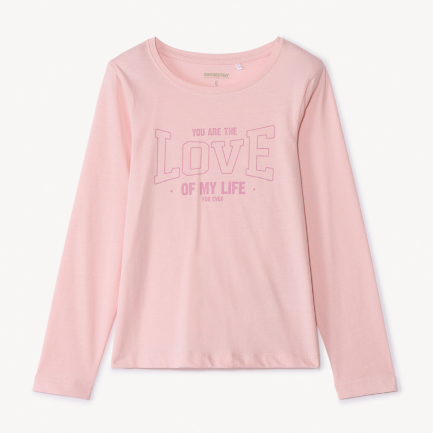 T-shirt manches longues print fantaisie pour fille