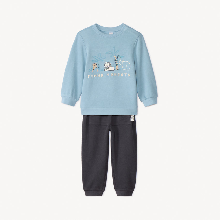 Ensemble sweat animaux de la savane + jogging pour bébé garçon