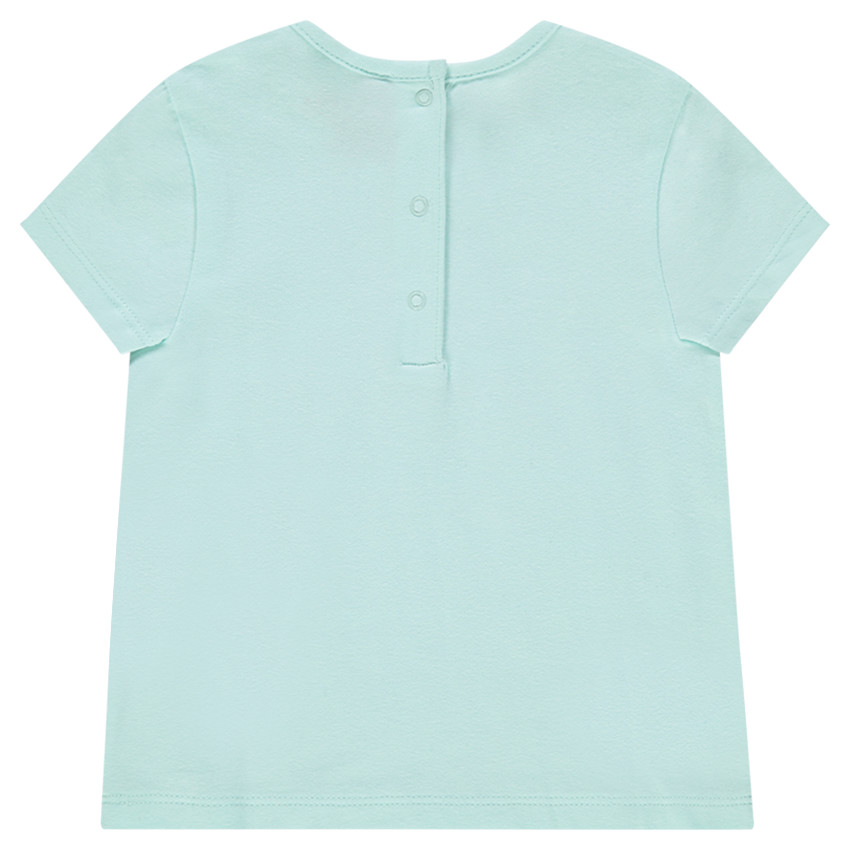 Tee-shirt en coton à message pailleté printé 