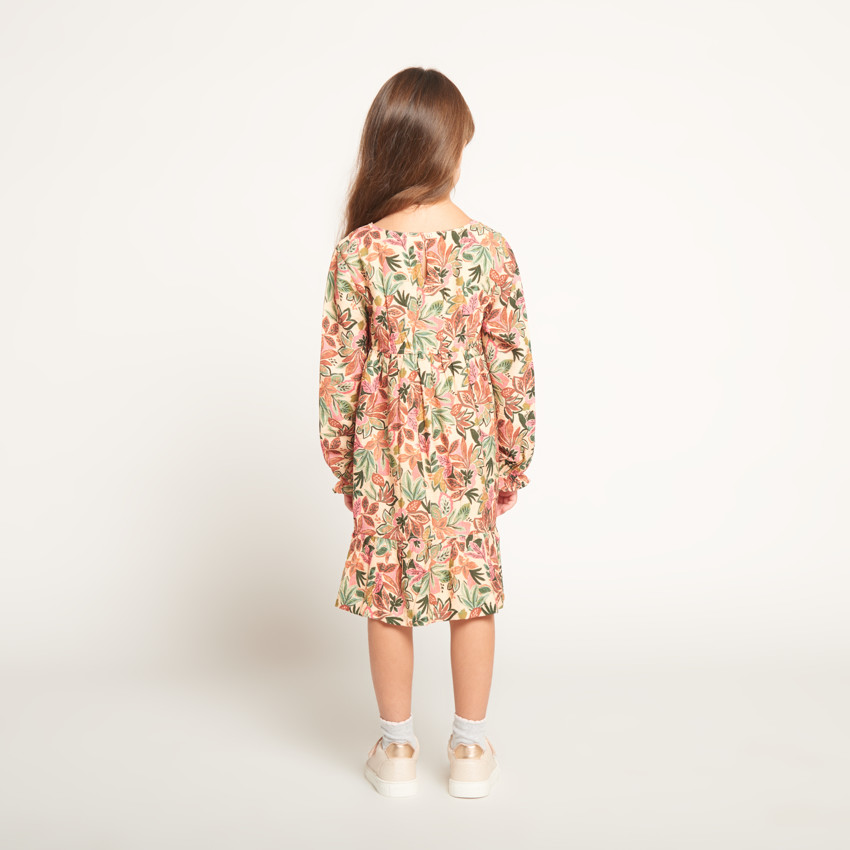 Robe manches longues imprimé fleurs pour fille 