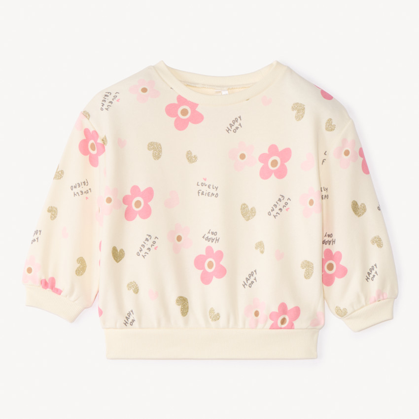 Sweat molleton oversize imprimé pour bébé fille 