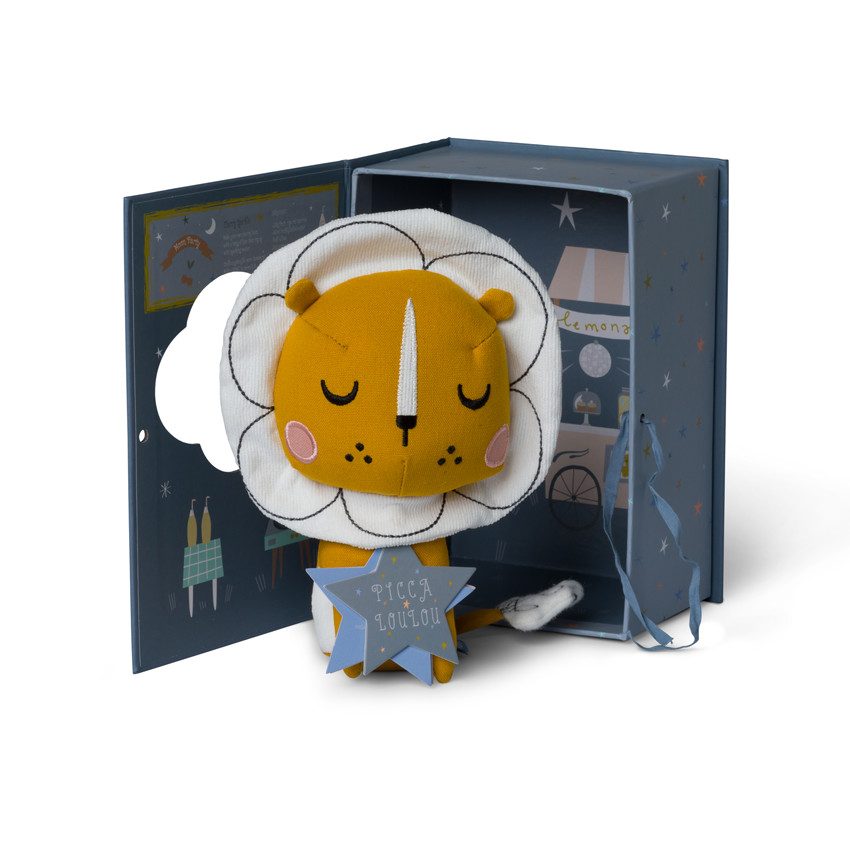 Peluche lion avec boîte cadeau 