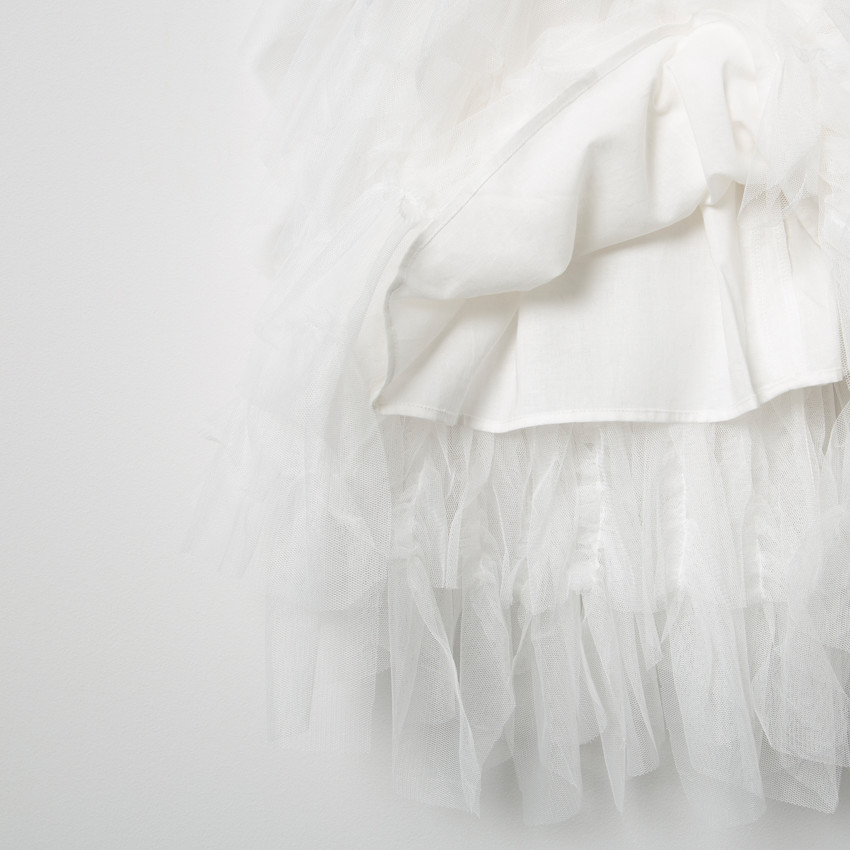 Robe de cérémonie sans manches à volants en tulle et sequins 