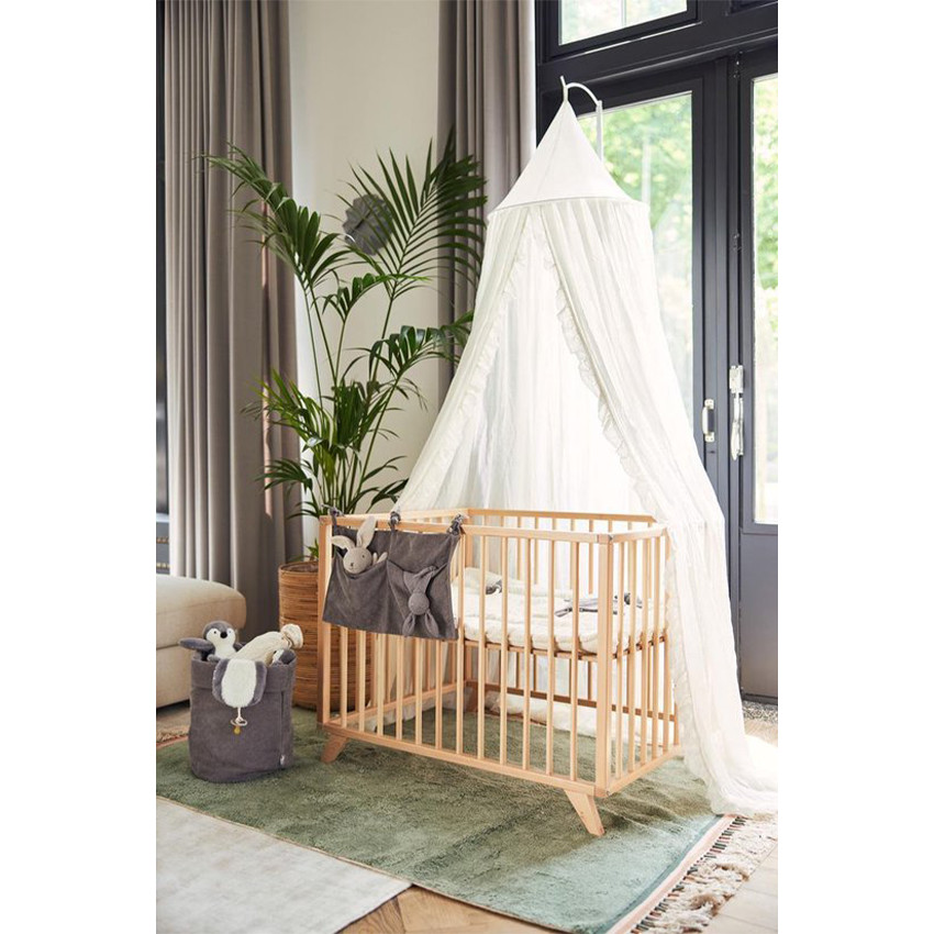 Ciel de lit et moutiquaire Vintage 245cm Volants Ivory 