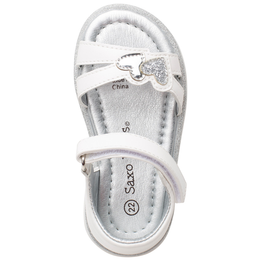 Sandales à cœurs argentés pour bébé fille 