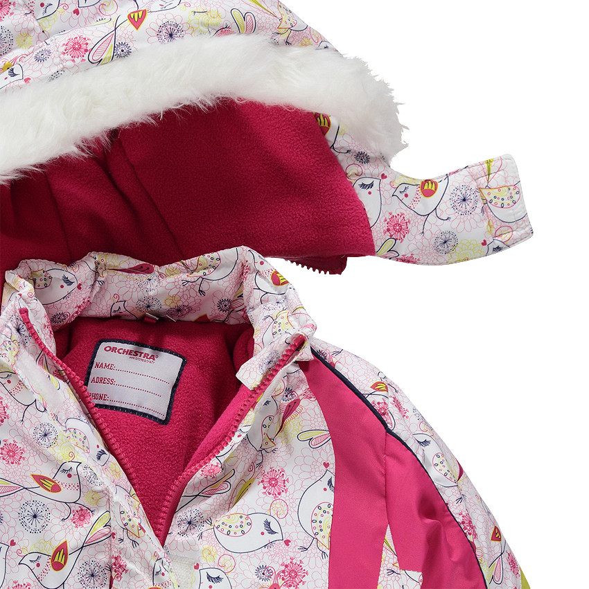 Combinaison de ski doublée micropolaire à capuche amovible 