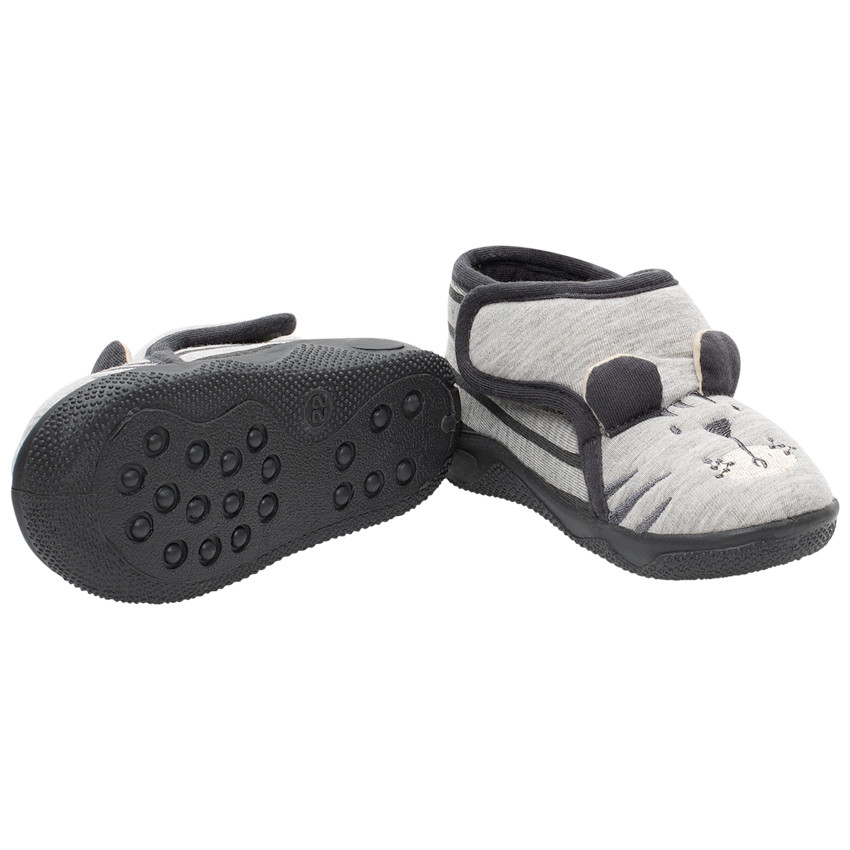 Chaussons forme bottillons en jersey broderie tigre 