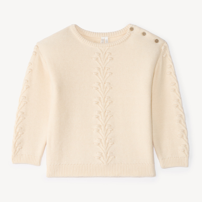Pull bébé fille en tricot relief fantaisie