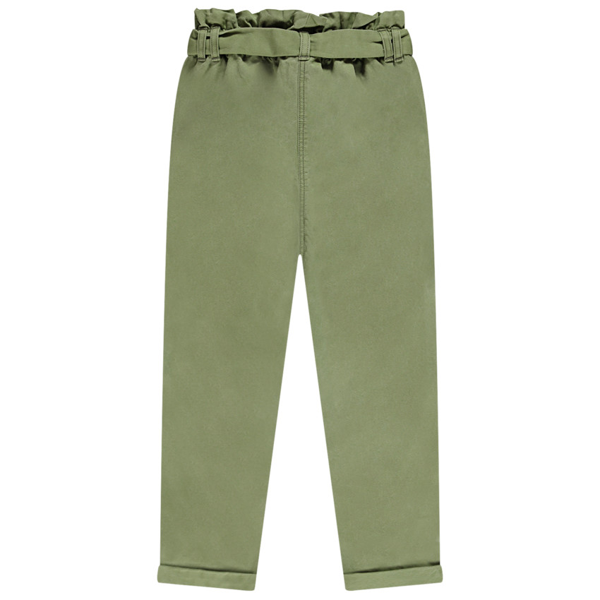 Pantalon paperbag avec ceinture à nouer pour fille 
