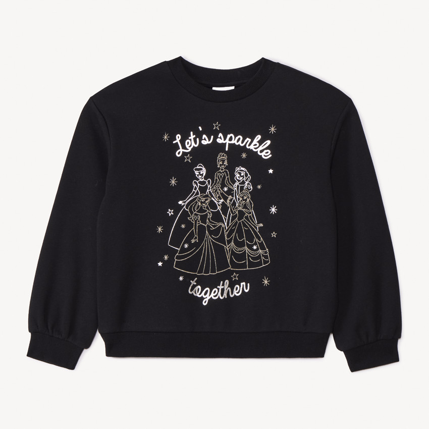 Sweat contrecollé à foil print princesses Disney pour fille