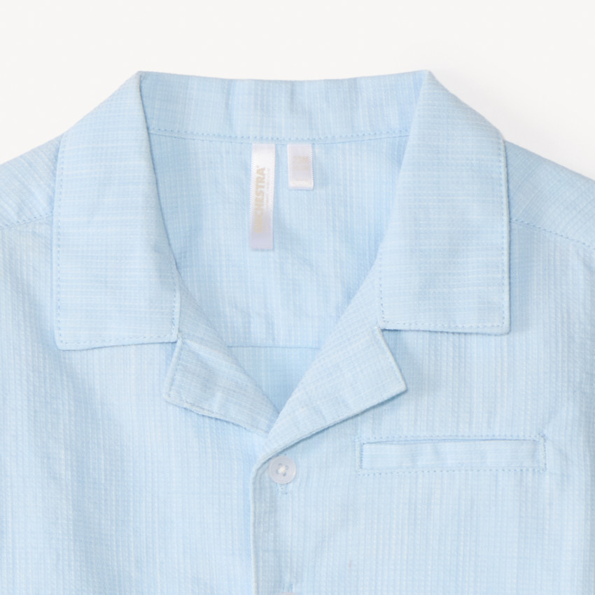 Chemise manches courtes en toile texturée pour bébé garçon 