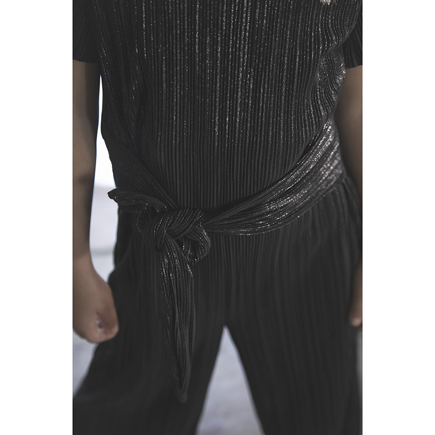 Combinaison de fêtes longue manches courtes brillante pour enfant fille 