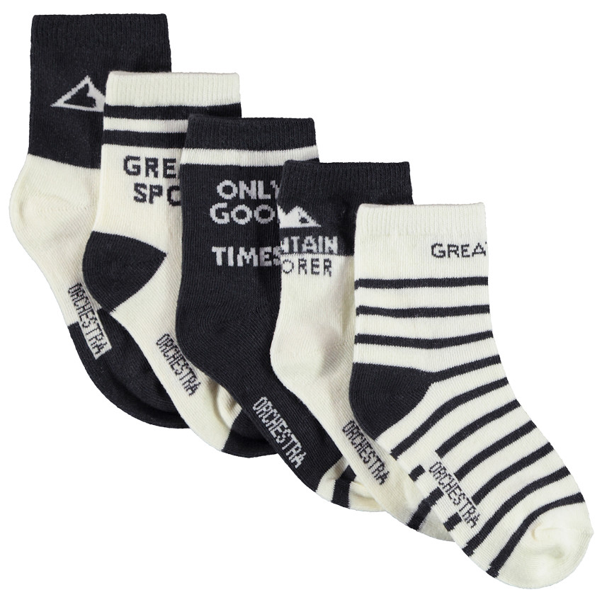 Lot de 5 paires de chaussettes normales fantaisie pour garçon  