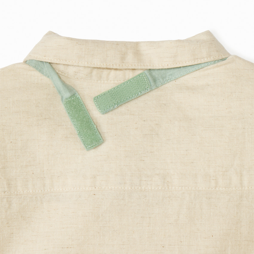 Chemise manches courtes + nœud papillon en toile pour bébé garçon 