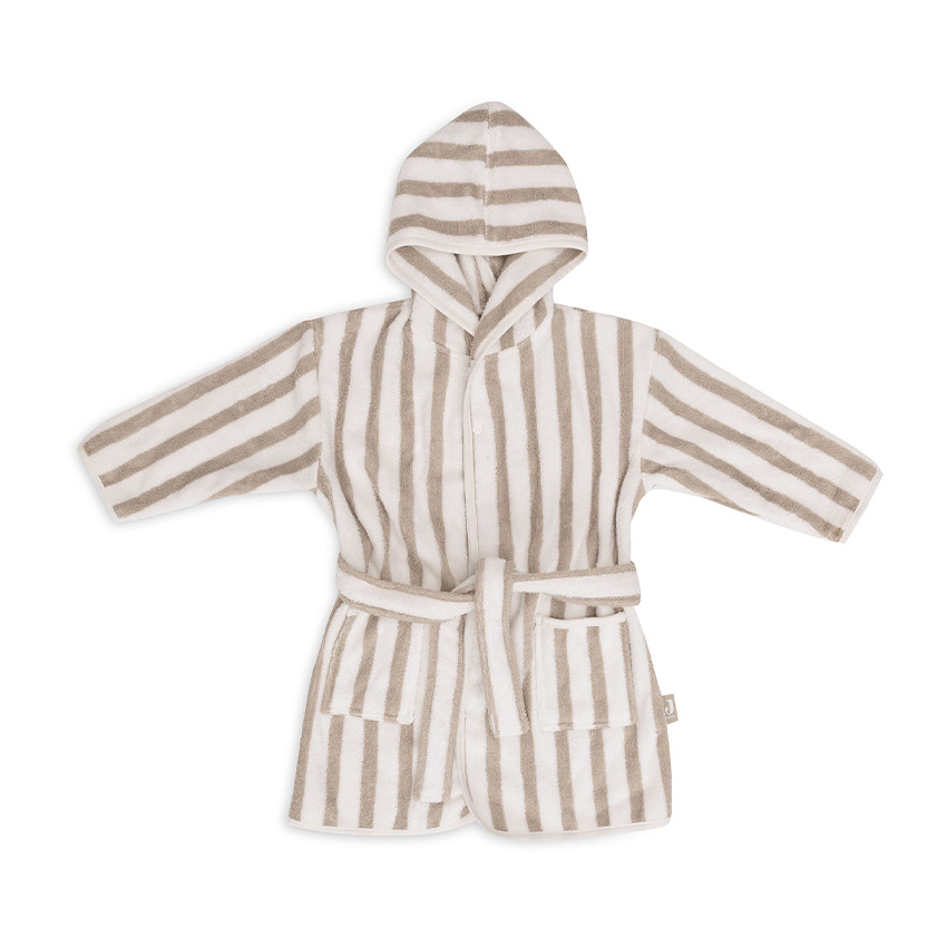 Peignoir de bain éponge 1-2 ans Stripe olive green