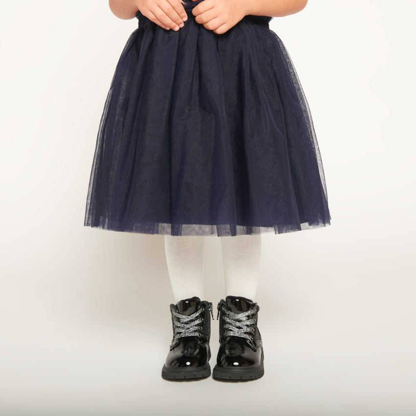 Robe de fête sans manches effet 2 en 1+ bandeau pour bébé fille 