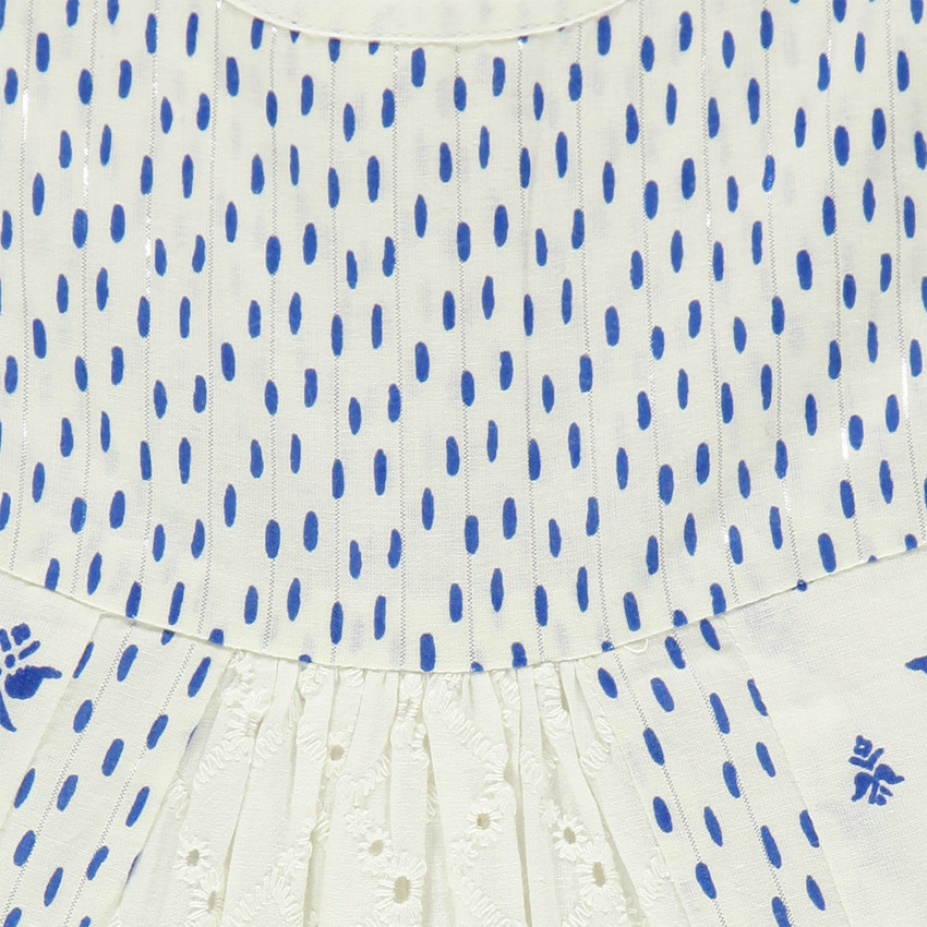 Tunique sans manches imprimée et broderie anglaise 