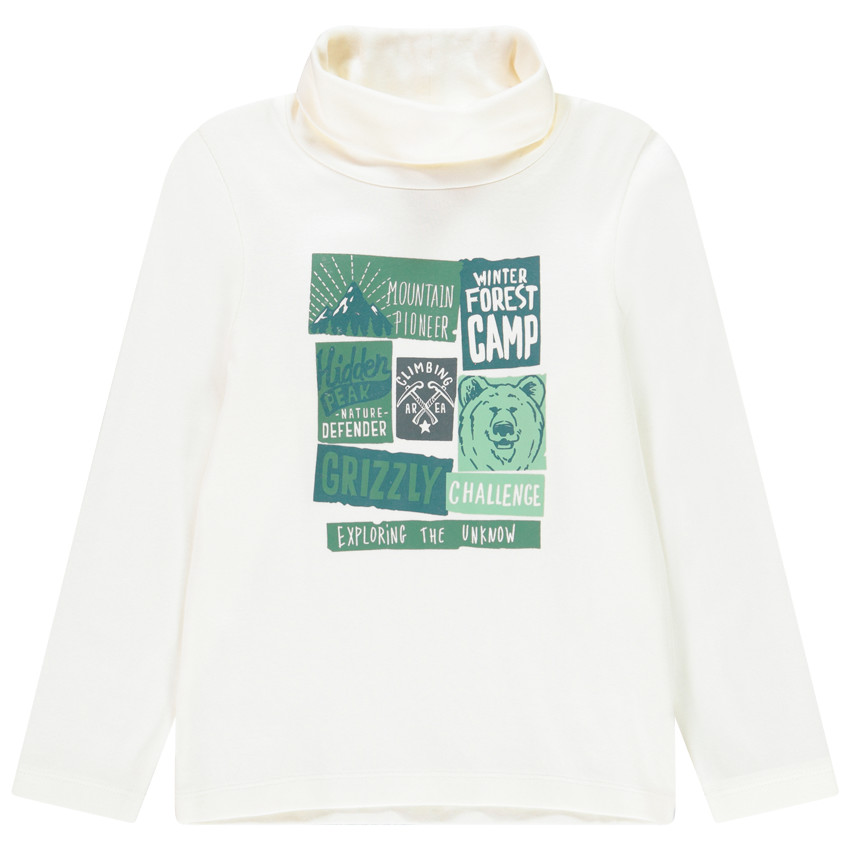 Sous-pull col roulé prints esprit nature pour enfant garçon 