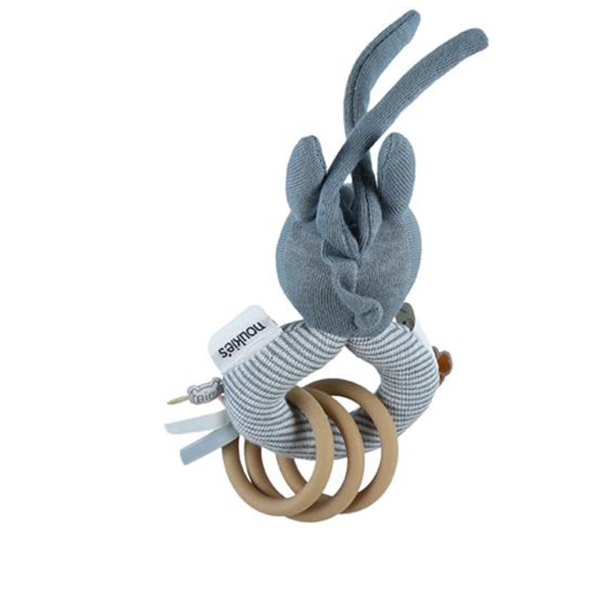 Hochet anneau Paco en coton - Bleu 