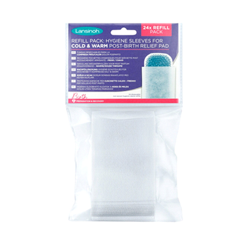 Lansinoh - Protections jetable chaud/froid pour serviette Post-Accouchement - 24 recharges - Blanc