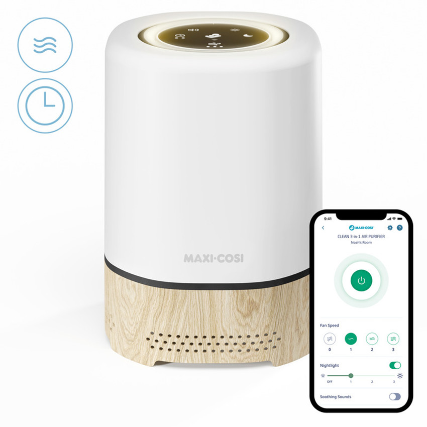 Purificateur d'air connecté 3 en 1 sons et veilleuse 