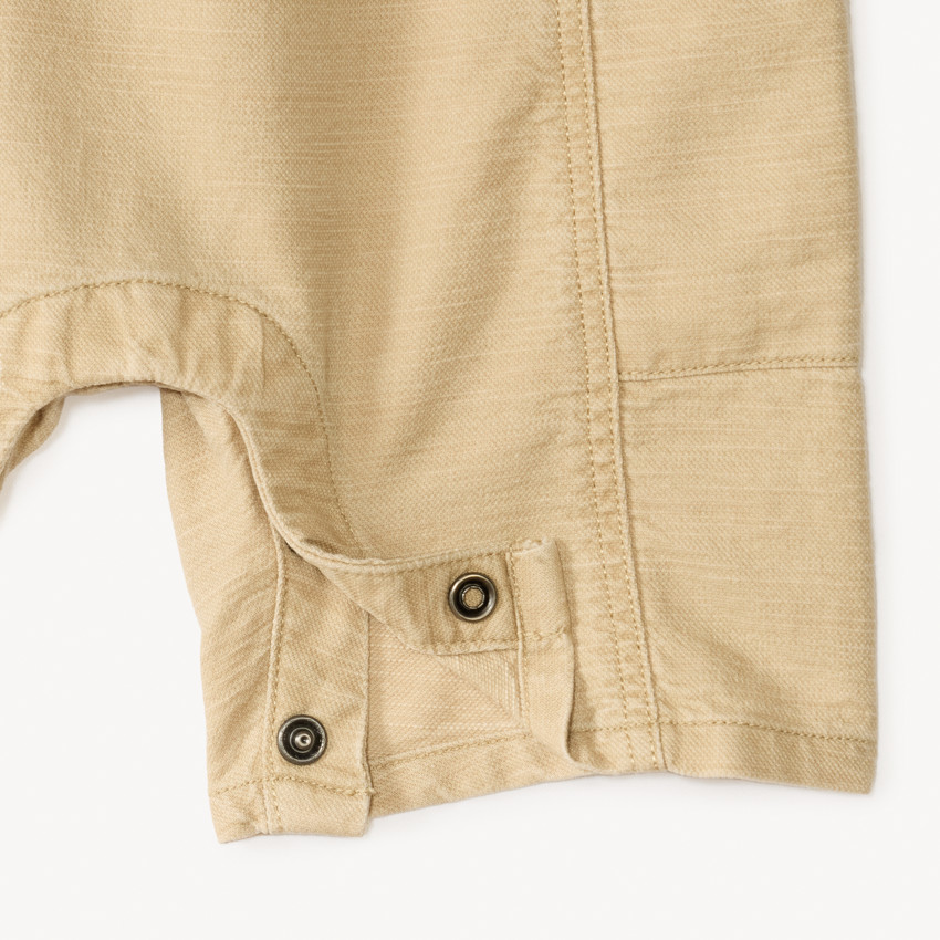 Salopette courte en toile uni pour bébé garçon  