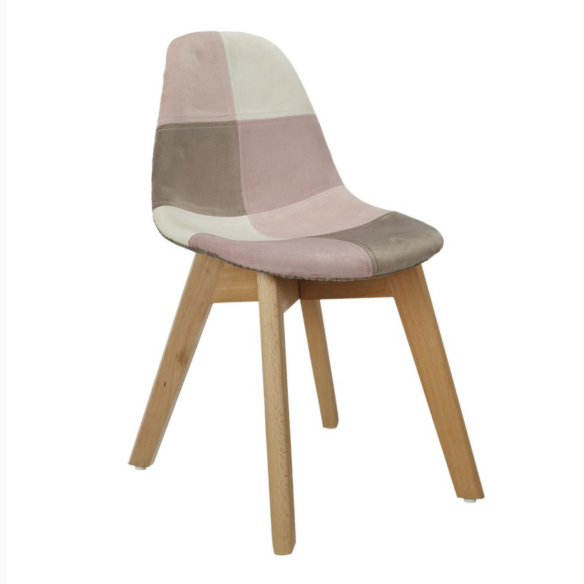 Chaise patchwork Leonie - Rose 