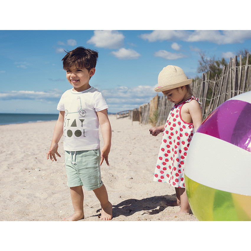 Robe imprimée à bretelles volantées pour bébé fille 