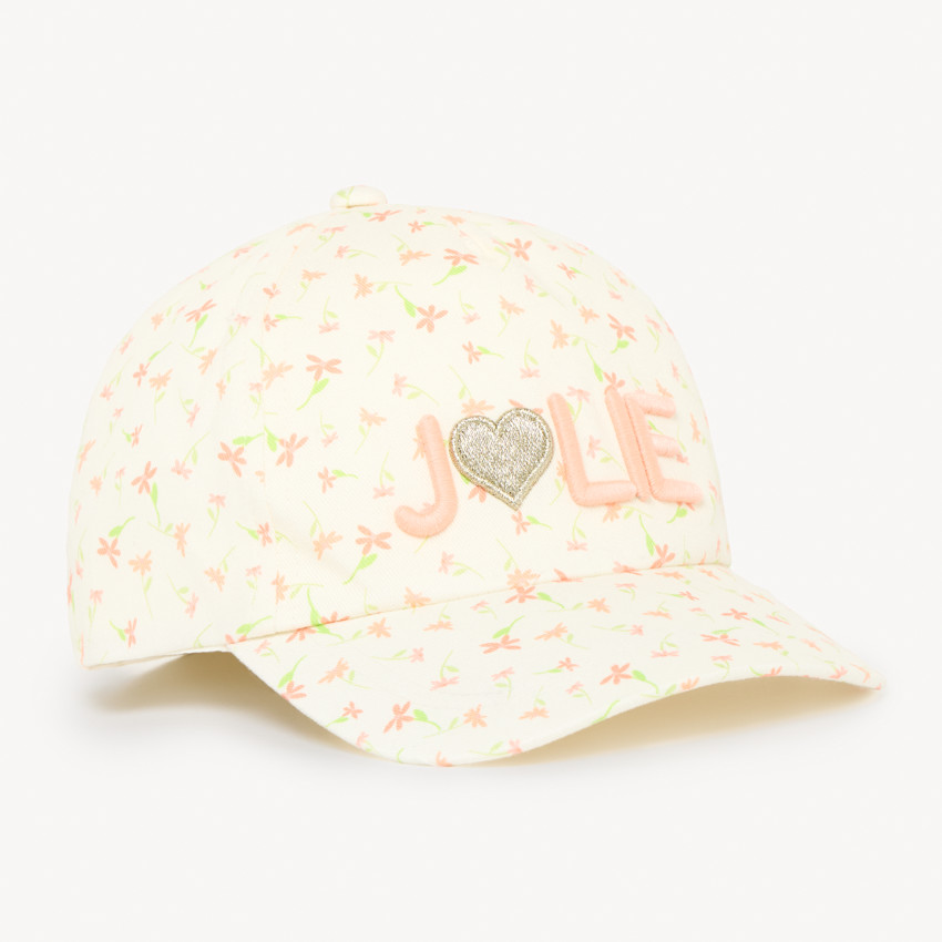 Casquette en twill imprimé fleurs et broderie "Jolie" pour bébé fille