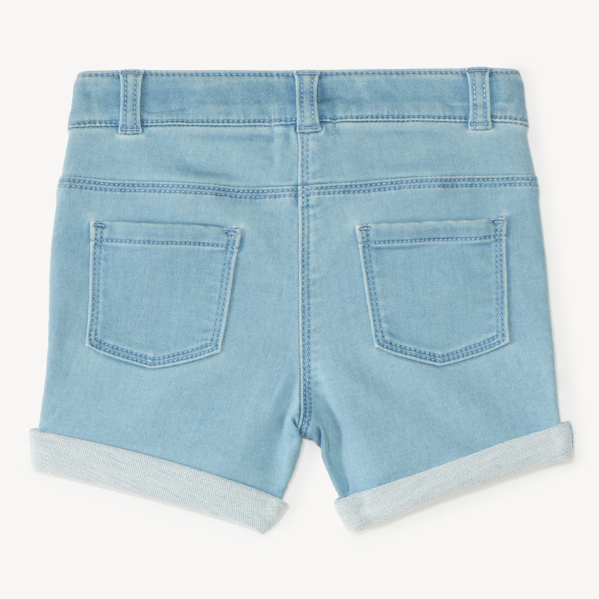Short en jean broderie fantaisie pour bébé fille 