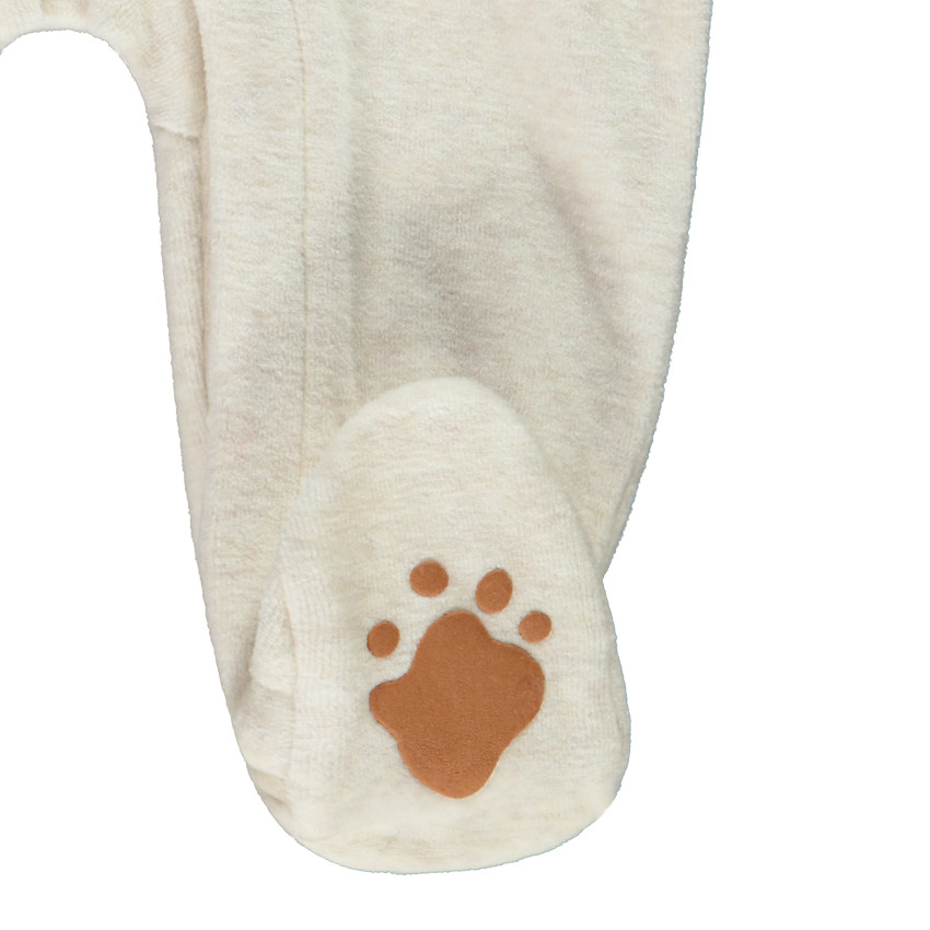 Dors-bien en velours chiné avec visuel ourson pour bébé garçon 
