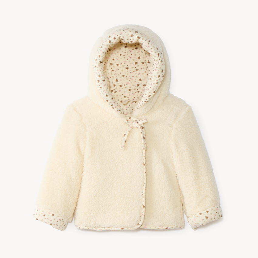 Veste en sherpa bébé fille avec capuche 