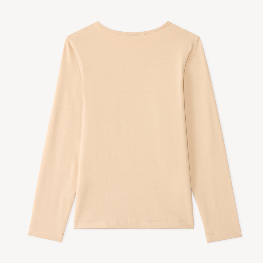 T-shirt manches longues fille avec imprimé fantaisie et paillettes 