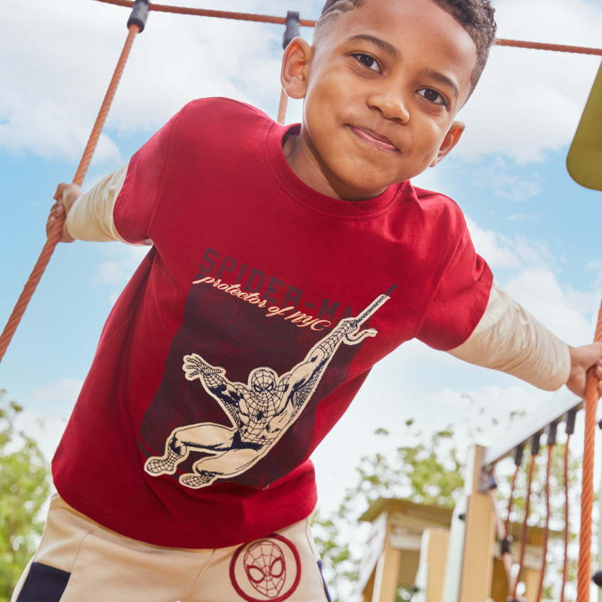 T-shirt garçon manches longues effet 2-en-1 Spider-Man Marvel