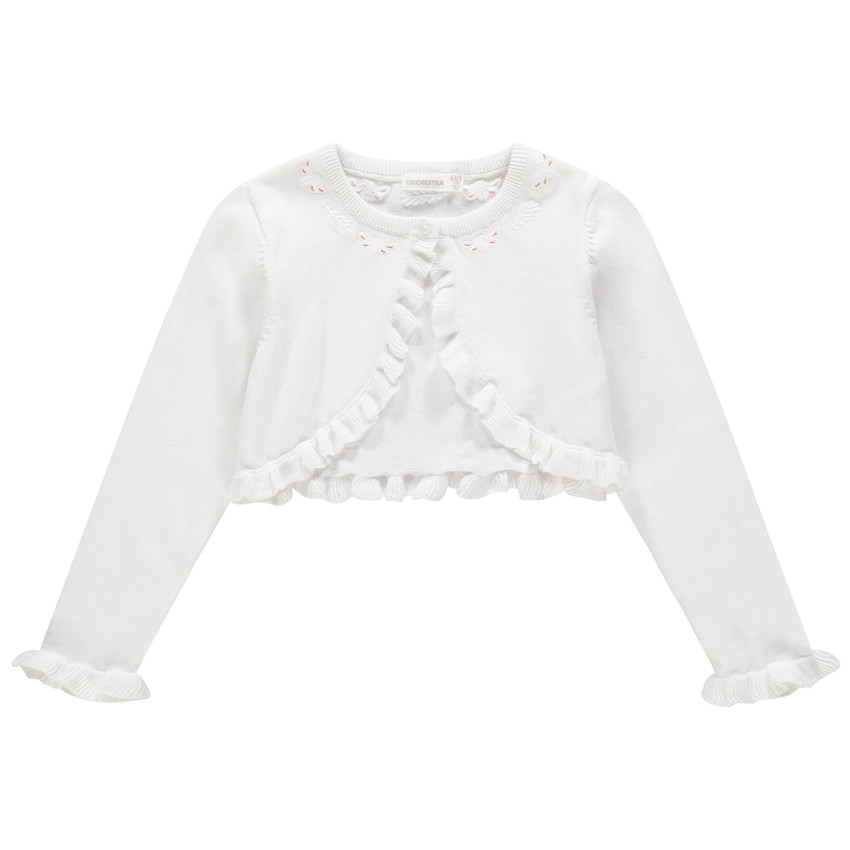 Boléro en tricot à finitions volantées 