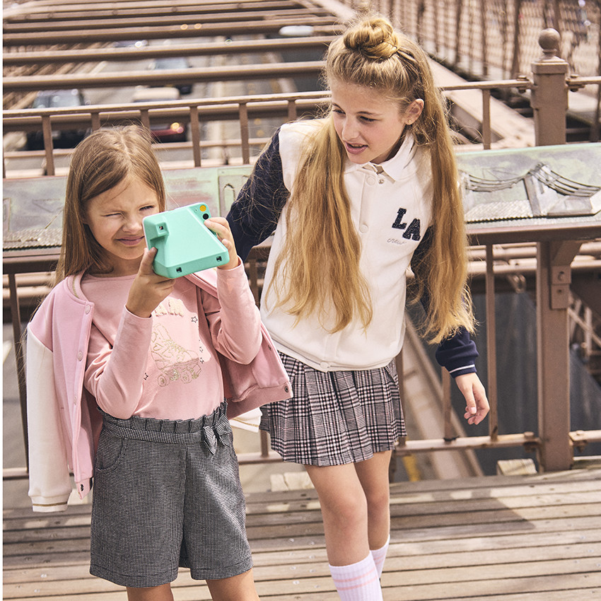 Veste teddy en molleton contrecolle sherpa patch LA pour fille