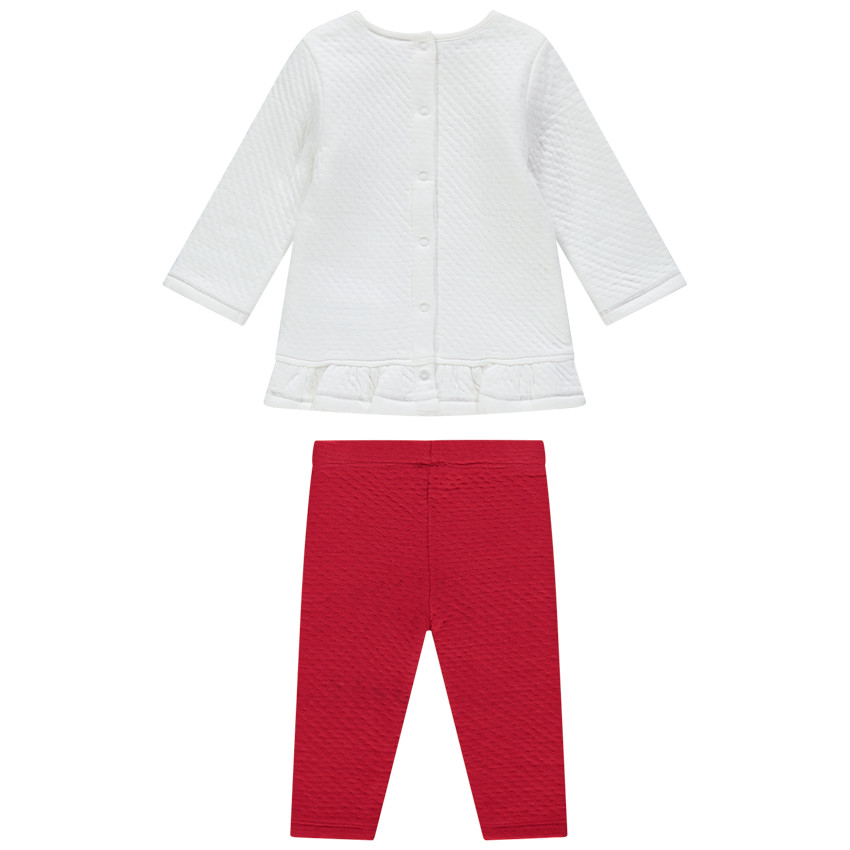 Ensemble avec tunique print Minnie Disney et legging rouge à noeuds printés 