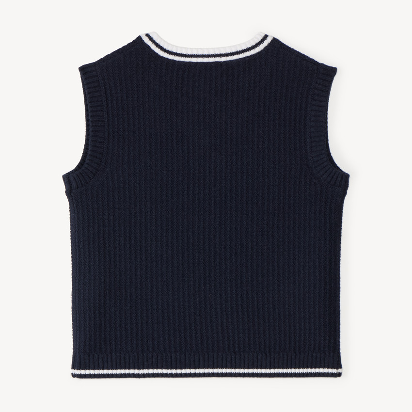 Pull sans manches fille en tricot avec badge "NY" 