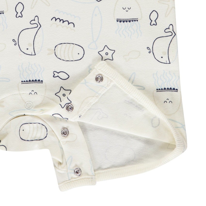 Lot de 2 combinaisons courtes baleine fantaisie pour bébé garçon   