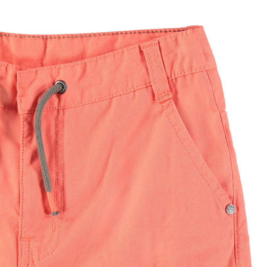 Junior - Bermuda en coton surteint corail 