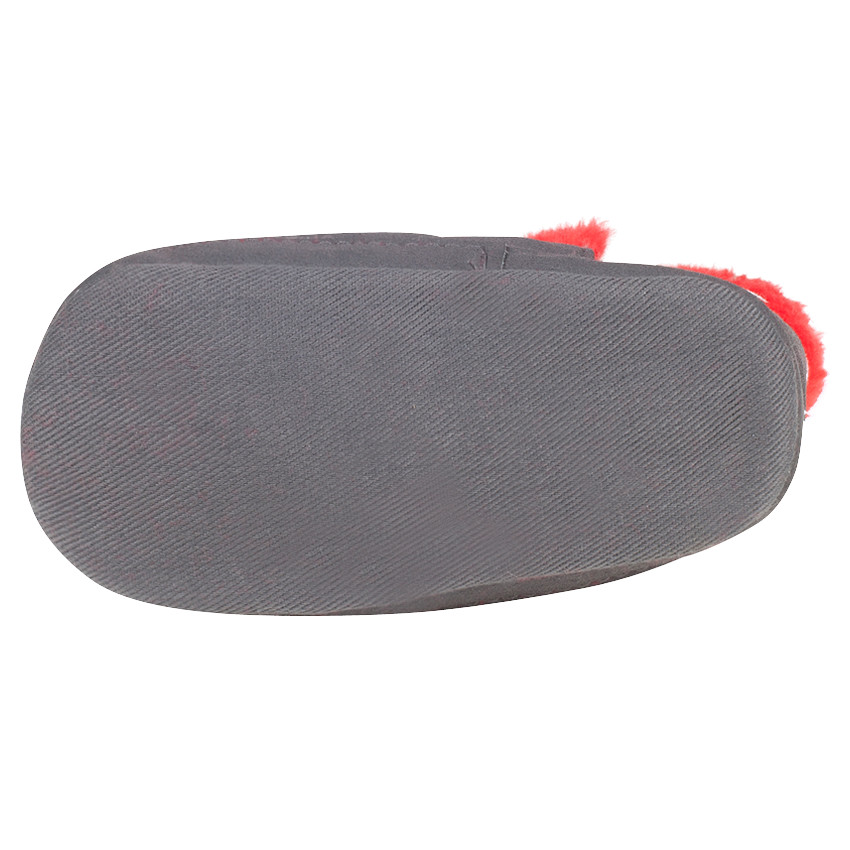 Bottines en suédine avec fausse fourrure et print souris 