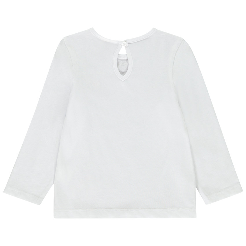 T-shirt manches longues uni avec écriture printé pour bébé fille 